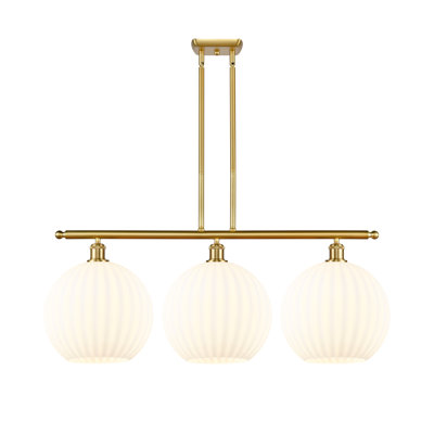Benway 3 - Light Steel Dimmable Kitchen Island Globe Chandelier