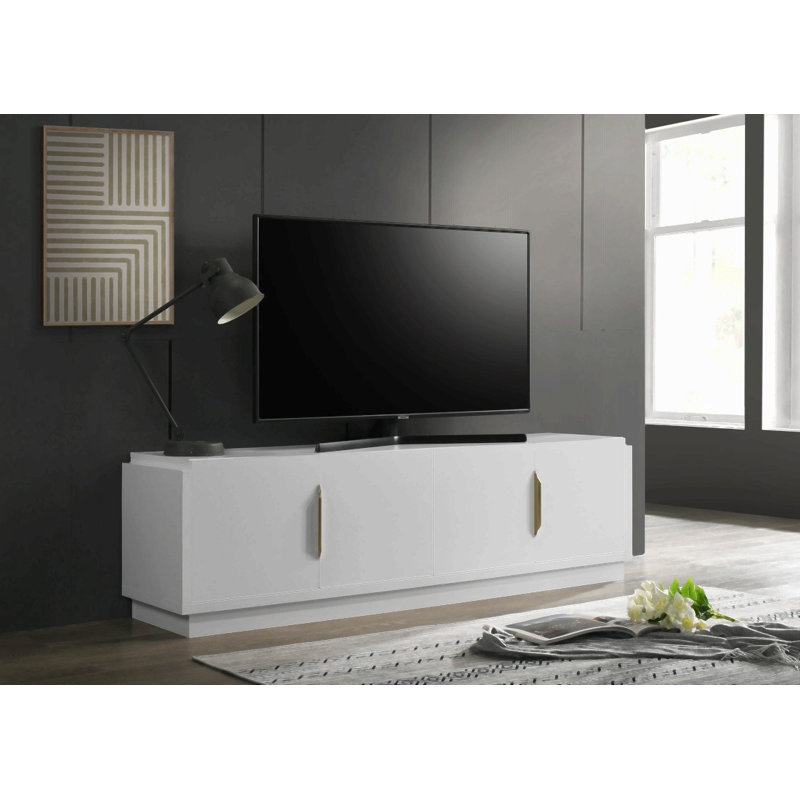 Carrington 70"W White 4-Door Tv Stand