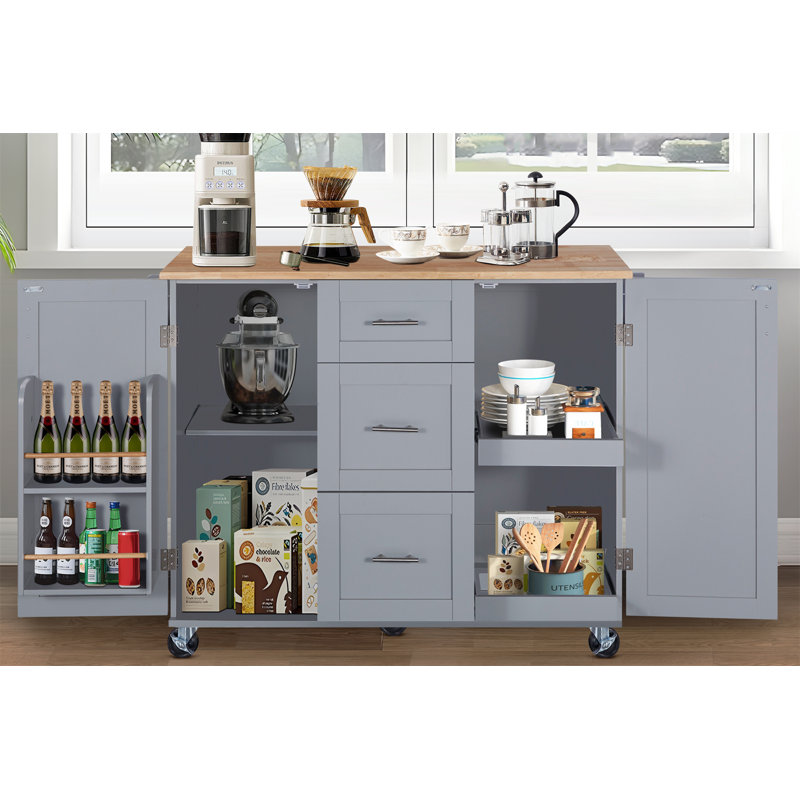 Burnetta Kitchen Island, Grey