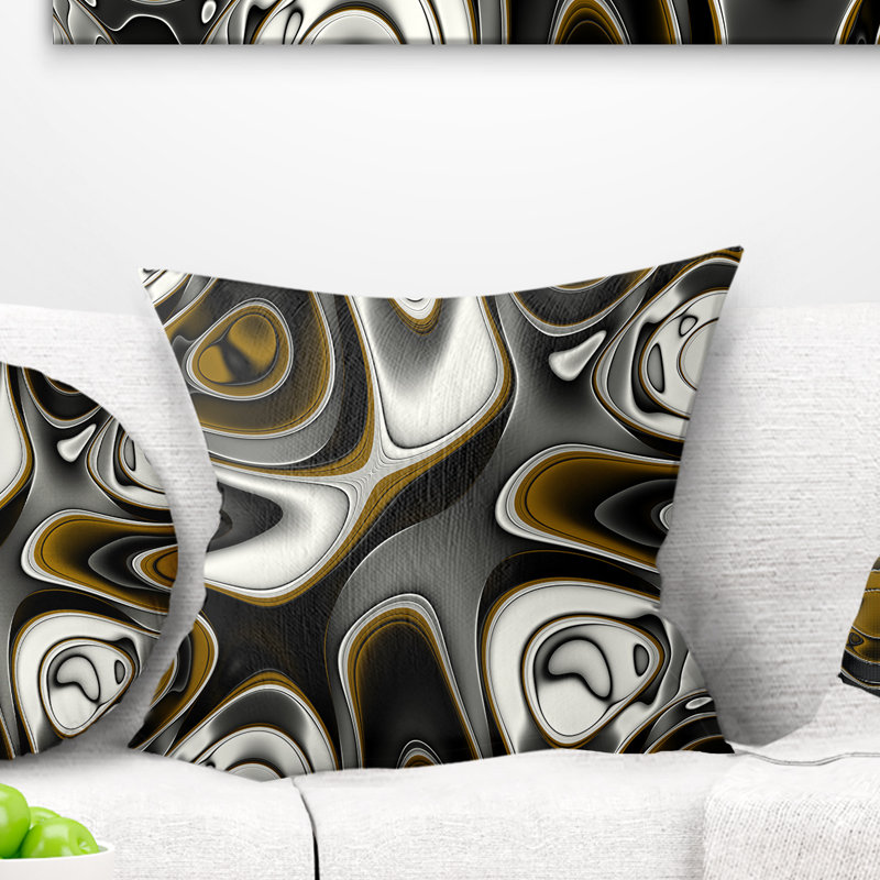 Fantastique motif abstrait fractal - coussin abstrait imprimé, 16 po x 1 po, Coussin décoratif
