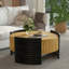 Table basse 31,50 "à rayures colorblock avec rangement-1845878735