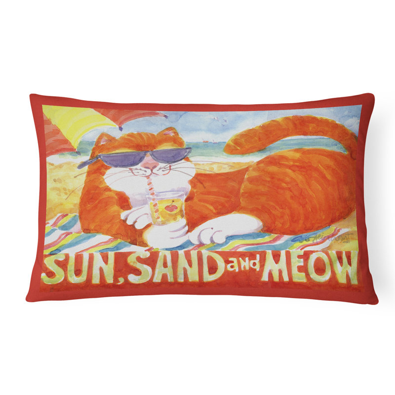 Embroidered Outdoor Reversible Throw Pillow