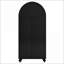 Armoire de rangement de 65,3 po de style industriel arqué avec portes en verre Tablettes | Acier | Verre trempé