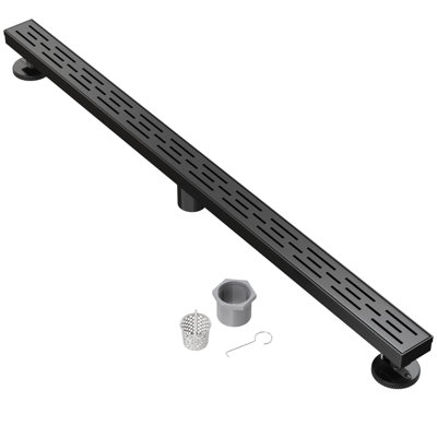 Drain de douche à grille linéaire 48 "avec crépine et crochet de levage - Drain en acier inoxydable moderne pour douches de salle de bain