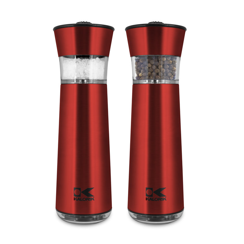 Ensemble moulin à sel et à poivre Kalorik, Acier inoxydable, 7,33 po x 2,5 po x 2,5 po