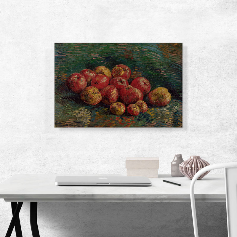 «Apples 1887» par Vincent Van Gogh - peinture sur toile tendue, H 18 po x l 26 po x P 0,75 po