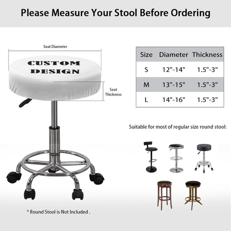 Custom Design Stool Covers Round Set Of 2 Pcs Round Bar Stool Cushion Bar Stool Seat Covers