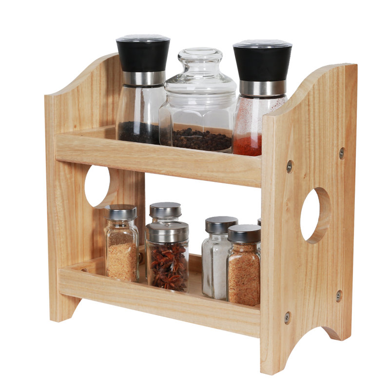 Support à épices 10 pots, Bois rustique