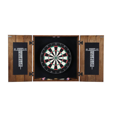 Brookline Drifter Solid Wood Dartboard and Cabinet Set