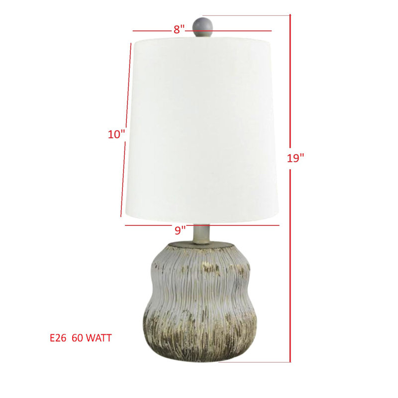 Lampe de table en résine 19 po Beasley, bleu et crème