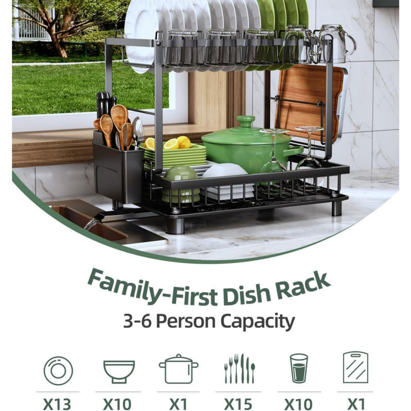 Steel Two Tier Dish Rack