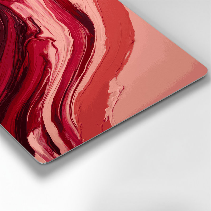 Abstrait couleur champ 8 rouge, art mural en métal, H 20 po x l 24 po