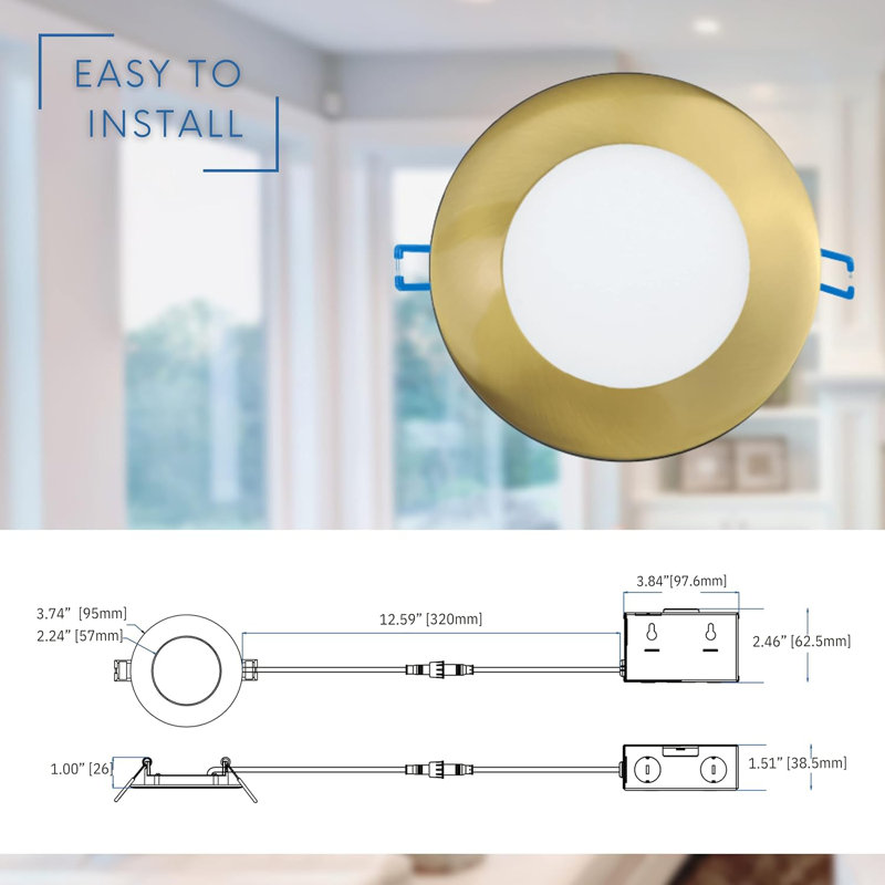 Ensemble d'éclairage encastré standard 3 po à intensité variable et homologué IC