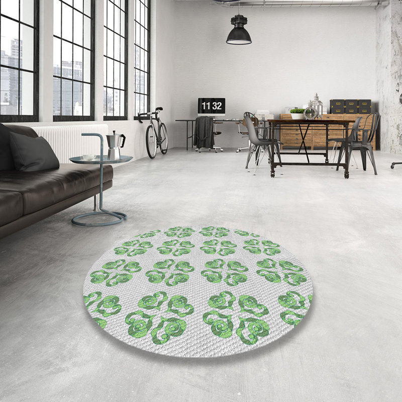 Tapis vert / gris North Andover, Rond 6 pi