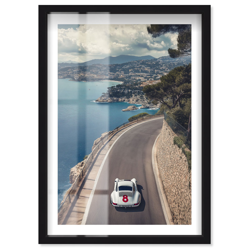 «Fast Car Monaco Shadowbox» par Notoriart, Noir, H 16 po x l 11 po
