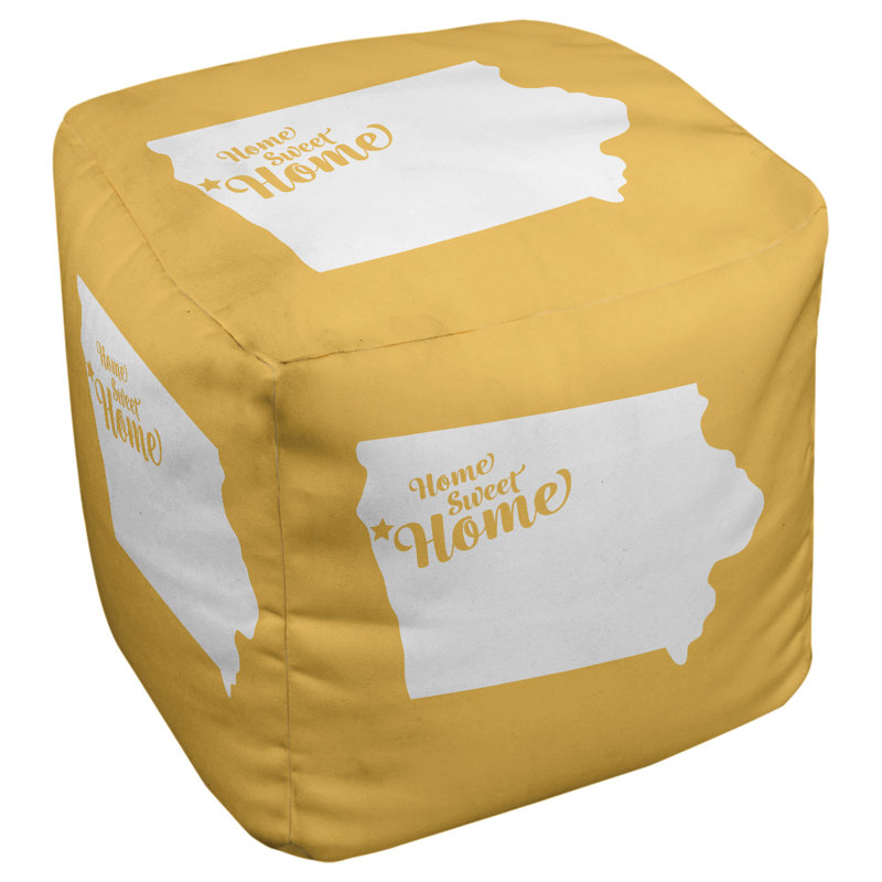 Repose-pieds cubique pour villes sioux home, Jaune