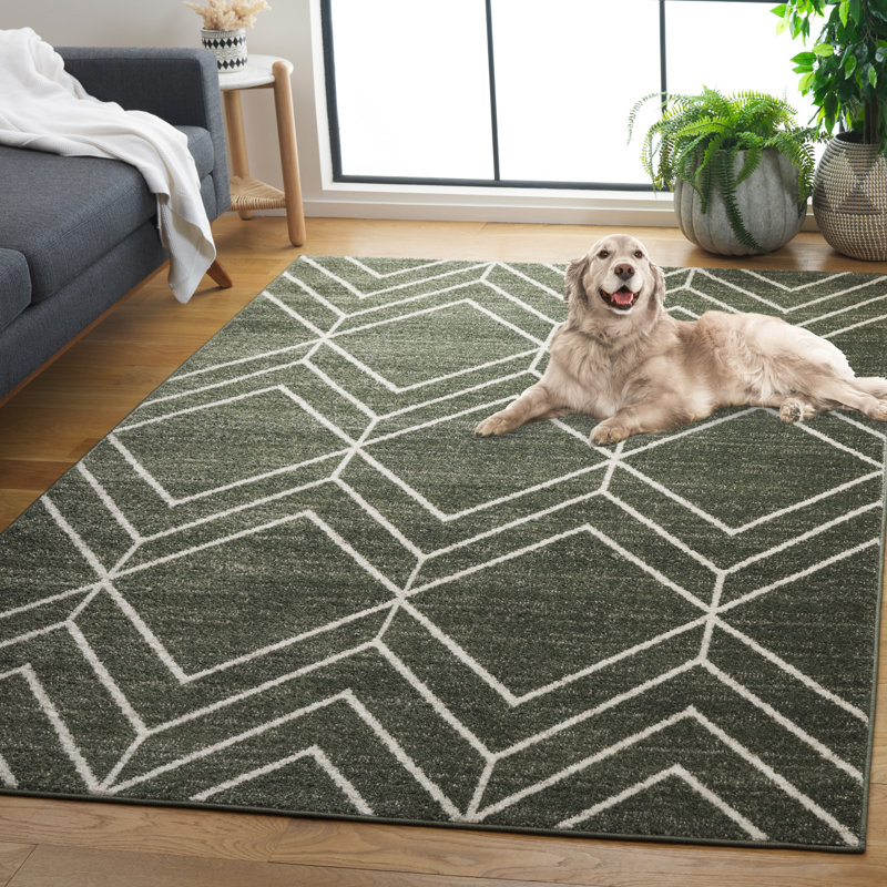 Tapis à motif géométrique Kawanda, Carré 4 po