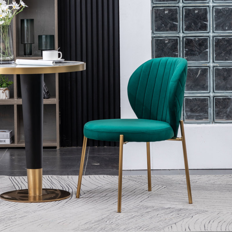Akylbek Velvet Upholstery Dining Chair, Green
