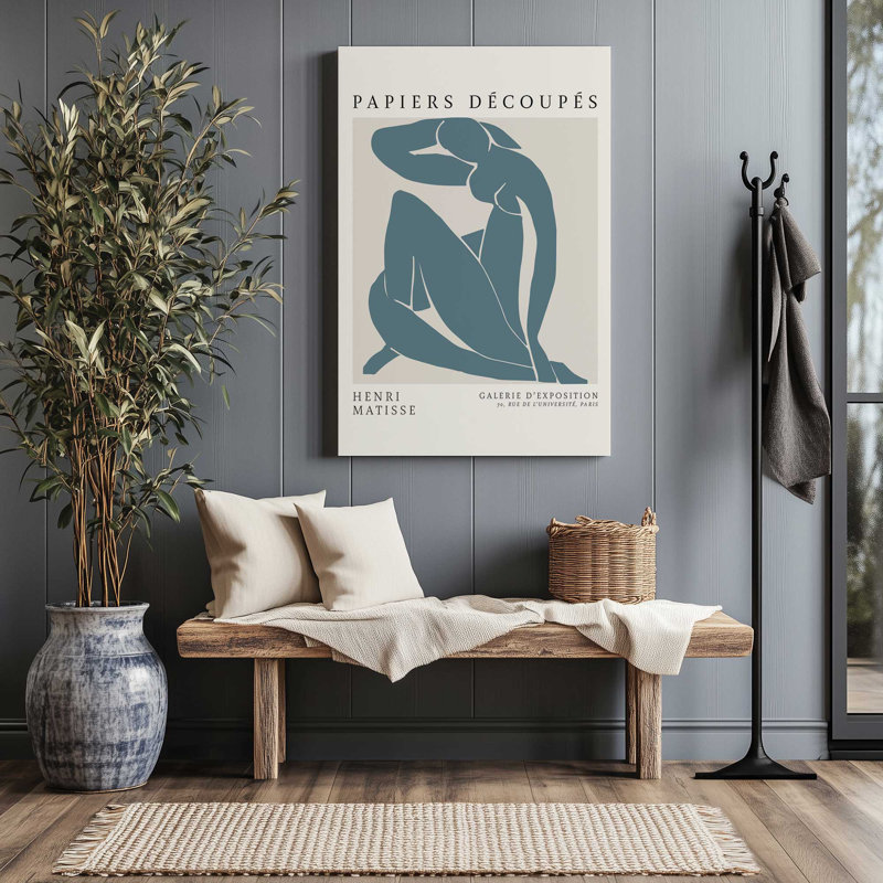 Matisse's Nude II en bleu minuit, Toile tendue, H 30 po x l 20 po x P 1,25 po