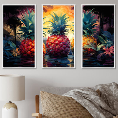 Ensemble de toiles murales ananas