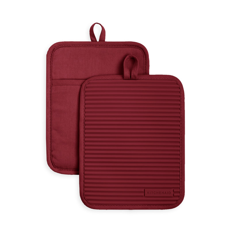 KitchenAid Ribbed Soft Silicone Potholder, Smoked Paprika