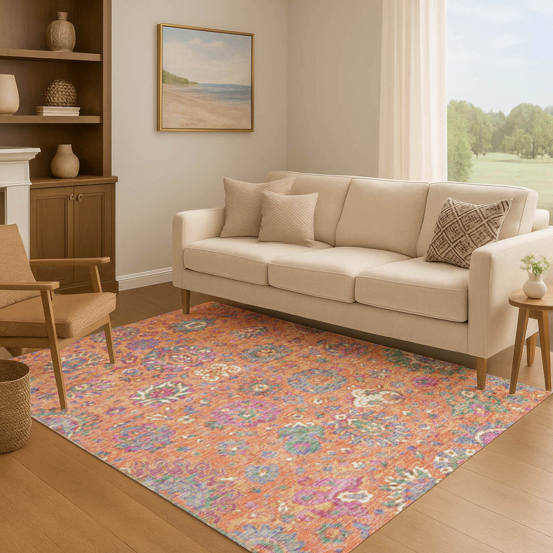 Premium Machine Washable Ariel Global Rug, Rectangle 5' x 7'6"