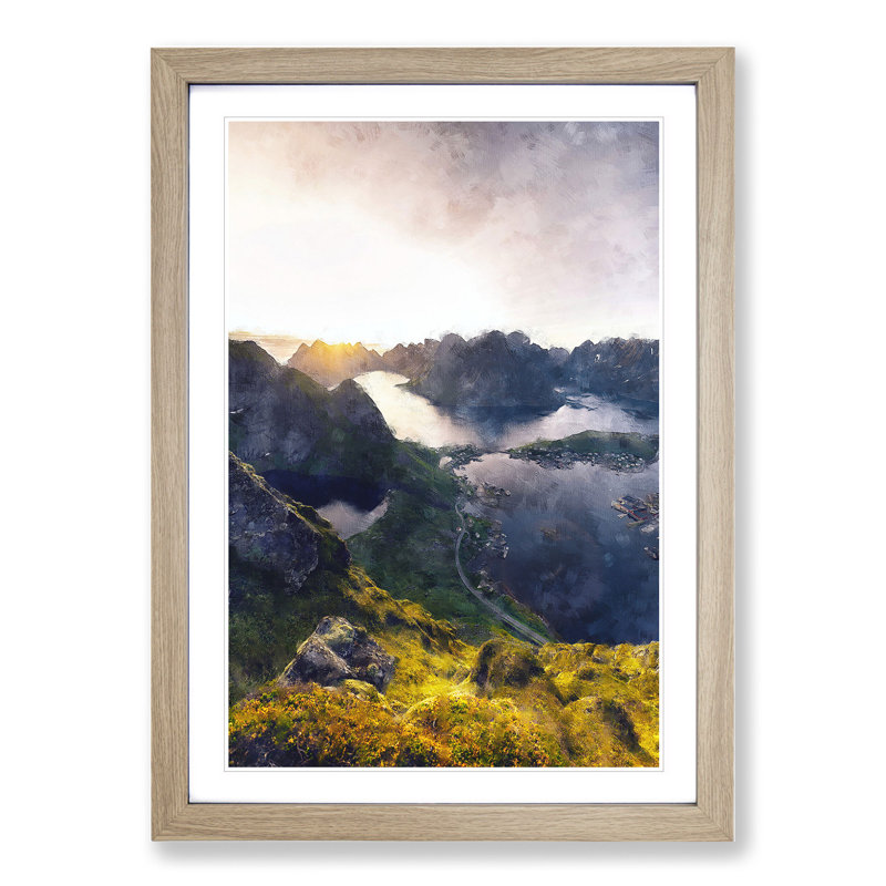 The Beauty of Norway - Picture Frame Painting, 36cm H x 27cm W x 2cm D, Oak Framed