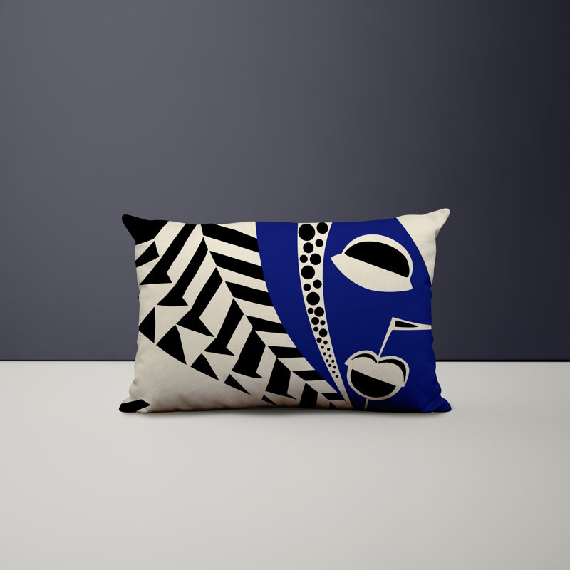 Housse et insert de coussin rectangulaire intérieur / extérieur en mélange de polyester / polyester Ikom, Bleu marine