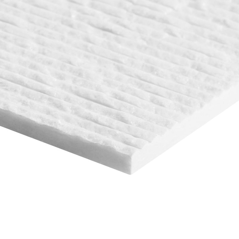 Rakestone 12x24 3D Honed Limestone Stone Tile, Bianco Ice White, Marble, Split Textured