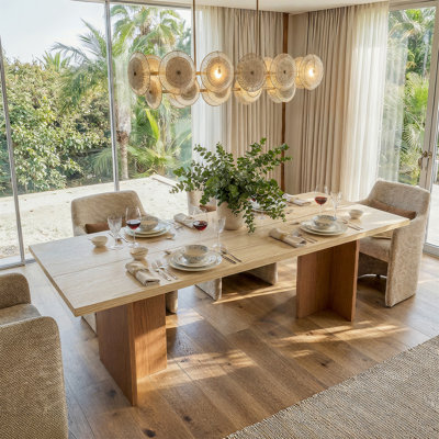 Table de salle à manger 84 "à finition mixte 100% bois massif