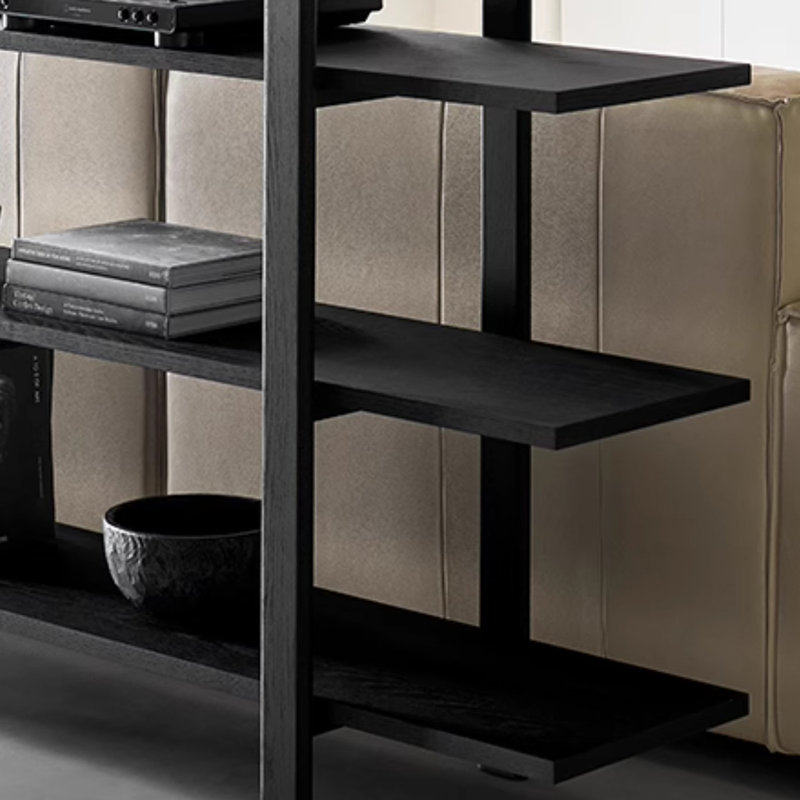 Une belle bibliothèque artistique, (5 tablettes) H 67,9 po x l 78,7 po x P 16,1 po, Noir