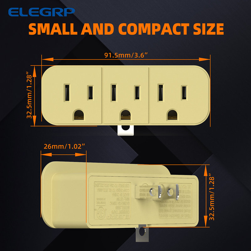 15 Tamper Resistant Triplex Outlet, Ivory