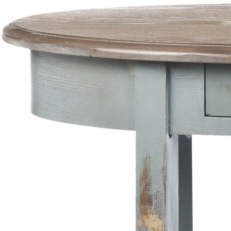 Table de bout avec rangement Bianca, Bleu gris