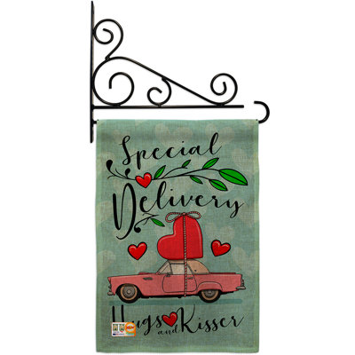 Double Sided 18.5'' H x 13'' W Burlap Valentine's Day Garden Flag