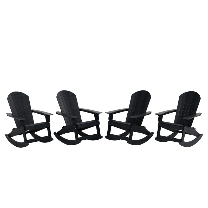 Arrlo Outdoor Adirondack HIPS Rocking Chair, Black