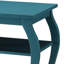 Table d'appoint turquoise à deux étagères, avec pieds stables et plateau carré, idéale pour ranger les objets décoratifs à la maison. Étagères ouvertes et élégants pieds en bois, un élément de décoration parfait pour la pièce principale.
