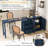 Modern 89.7'' Extendable Dining Table Rectangle Sideboard with Storage-1479567861