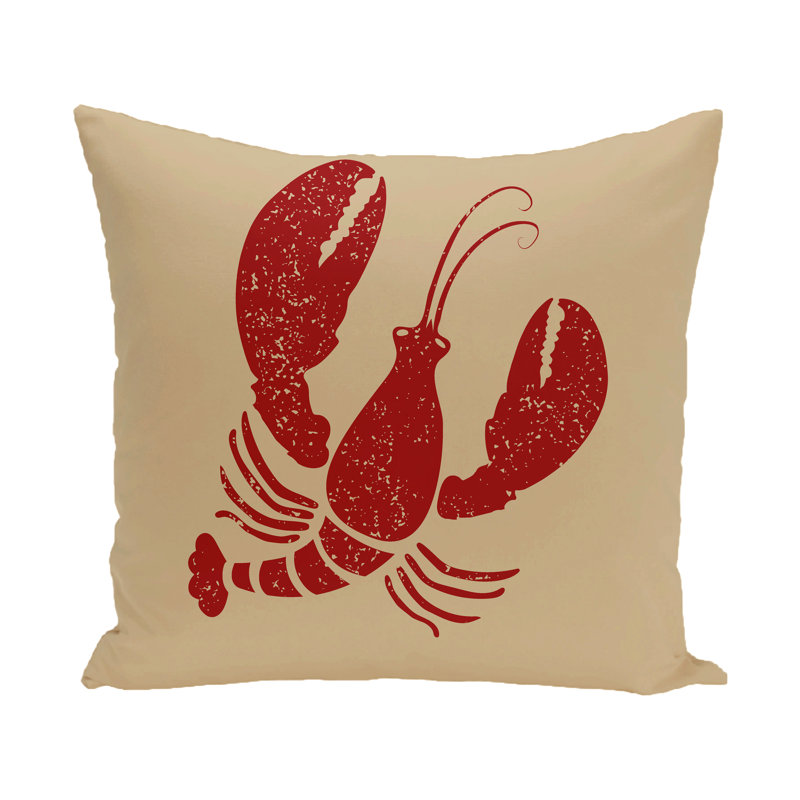 Housse de coussin pour l’extérieur carrée Lobster, 18 po x 18 po, Taupe / beige