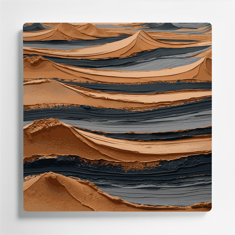 Art mural horizontal rayé horizontal brun foncé en métal brun foncé, H 8 po x l 8 po