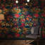Papier peint floral fantaisiste abstrait coloré