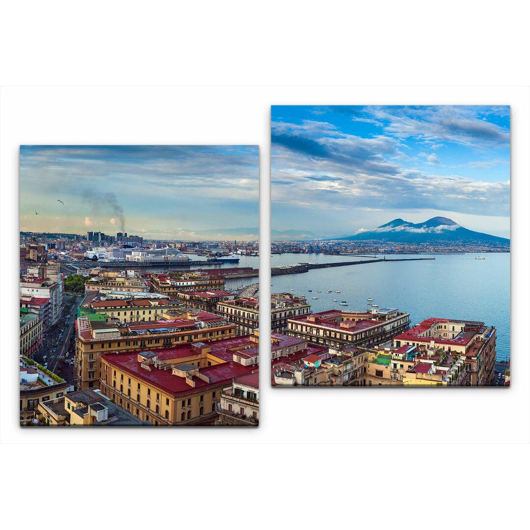 2-tlg. Leinwandbilder-Set Italien Skyline