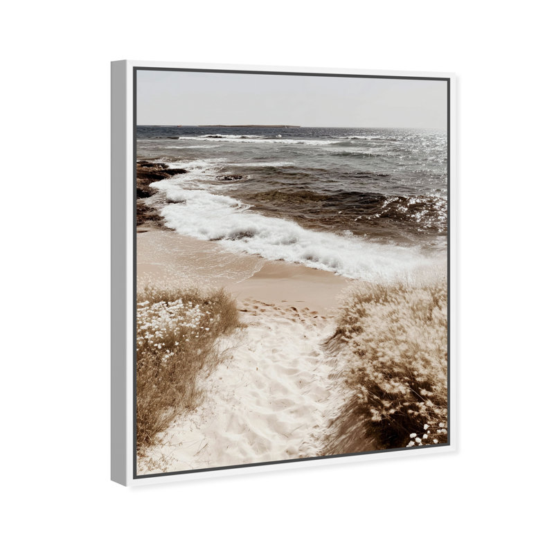 Beach Access Print by Oliver Gal, 46" H x 37" W, White Floater Frame