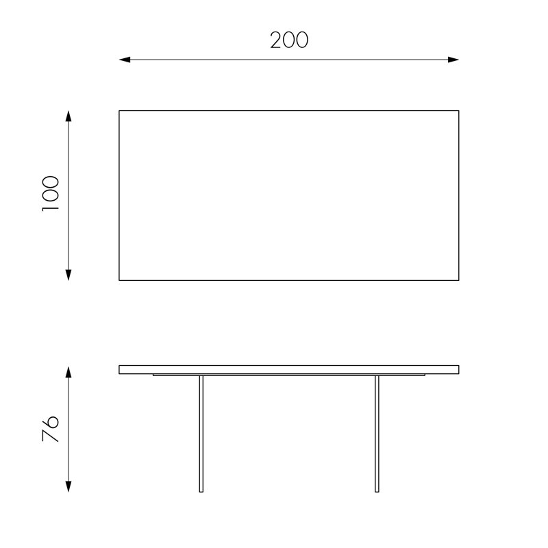 Laval Metal Base Dining Table, Oak