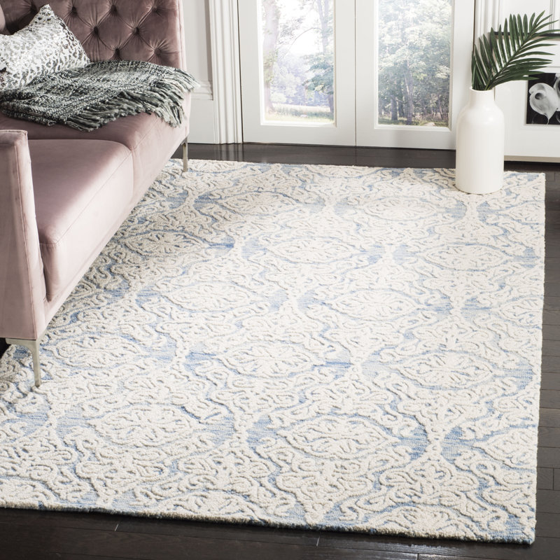 Davyan Hand Tufted Wool Ikat Rug, Rectangle 9' x 12'