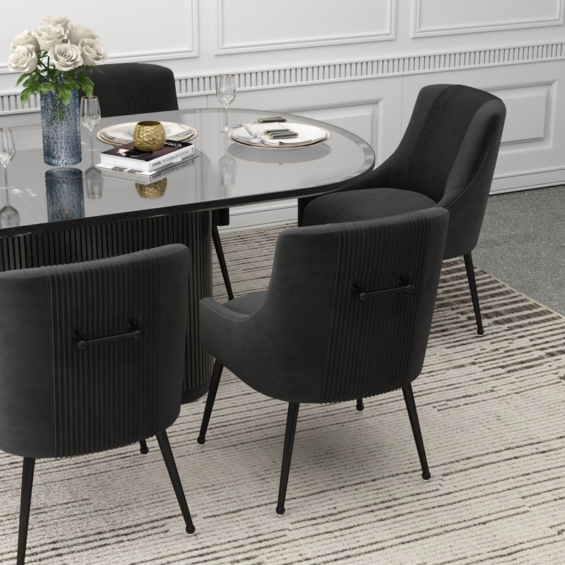 Chaise d'appoint Dinnington, Noir, noir, noir, noir