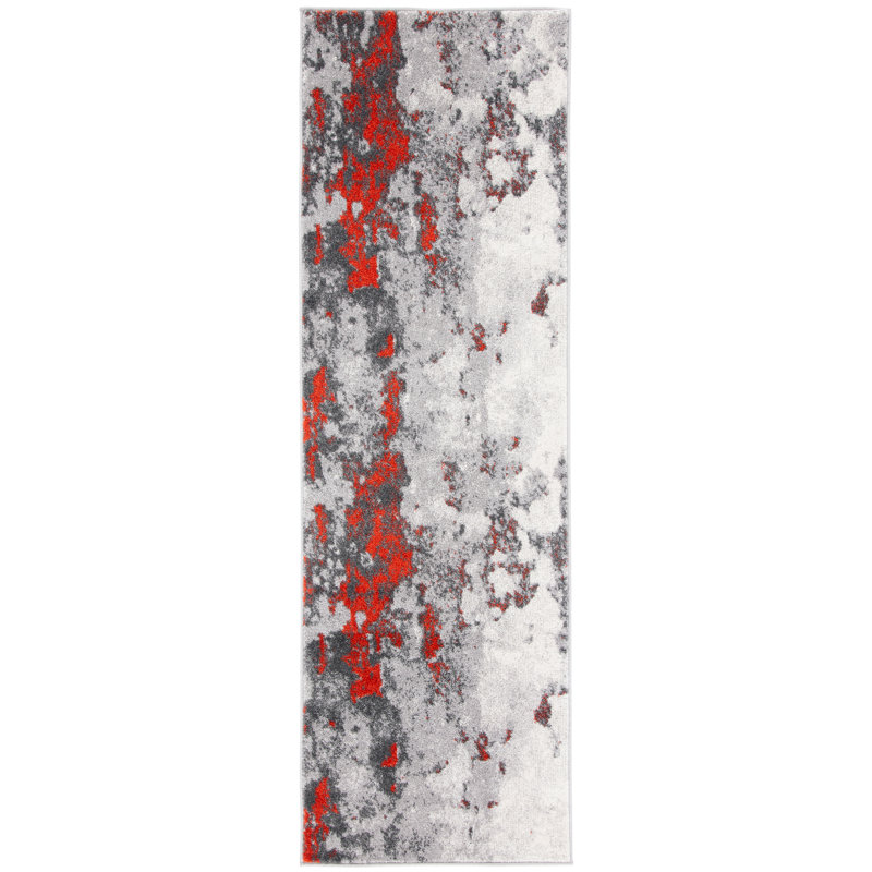 Tapis abstrait Abrey Performance, Tapis de couloir 2 pi 6 po x 10 pi