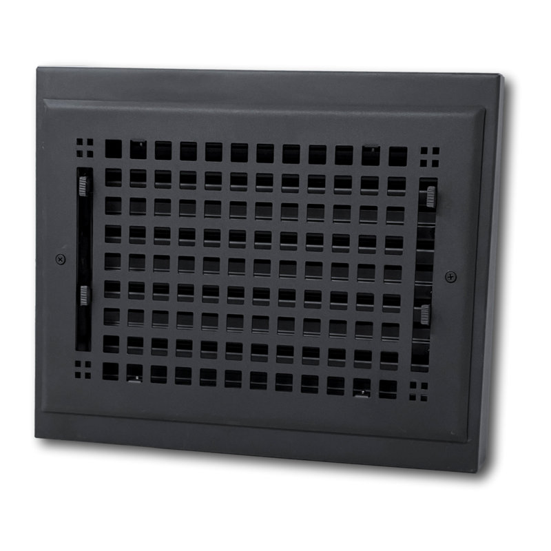 Plinthe de registre Madityn Carter, H 2,5 po x L 12 po x l 10 po, Noir