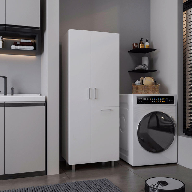 Armoire de rangement H 70,9 po, 2 portes, 1 tiroir, 3 tablettes, 4 pieds
