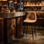 Swivel Upholstered Counter Stool with Metal Frame