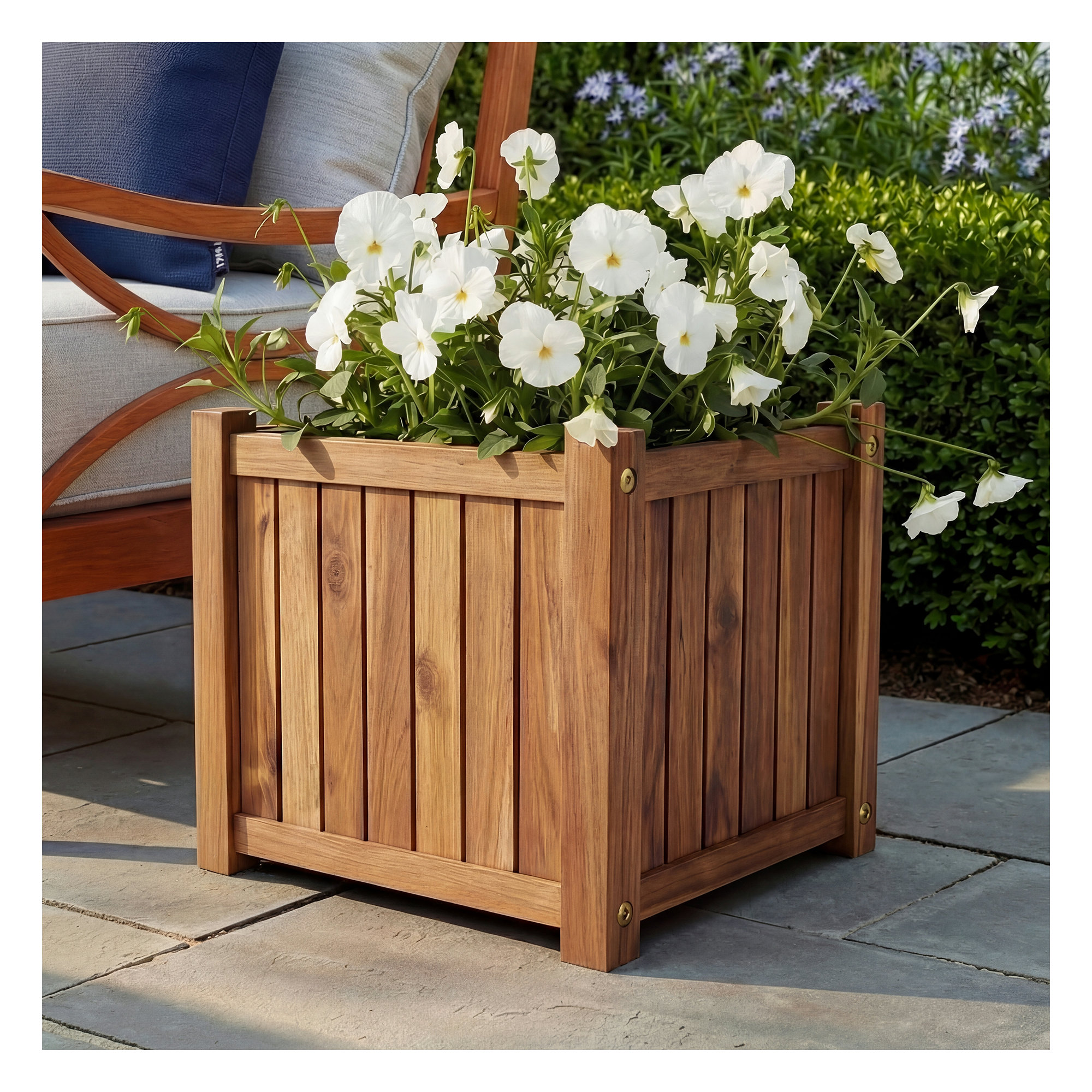 Morry Acacia Wood Planter Box, Brown